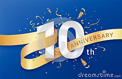 10th Anniversary celebration banner template Vector Illustration