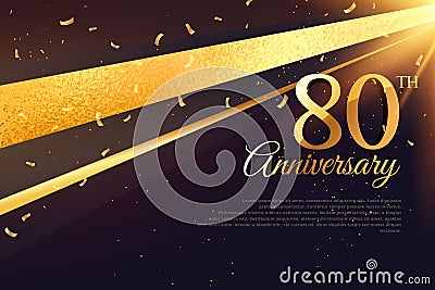 80th anniversary celebration card template Vector Illustration