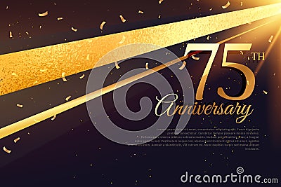 75th anniversary celebration card template Vector Illustration