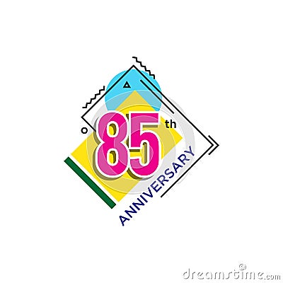 85th Anniversary Celebration Icon Vector Logo Design Template. Vector Illustration