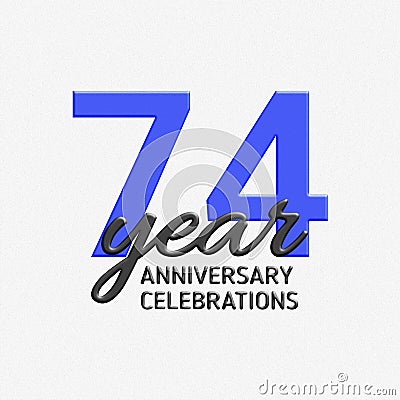 74th anniversary celebration logo design Cartoon Illustration