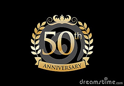 50th, anniversary celebration luxury logo Stock Photo