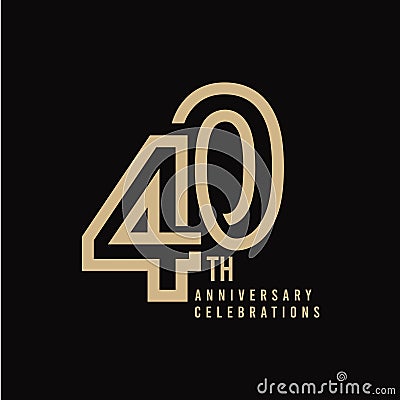 40 Th Anniversary Celebration Vector Template Design Illustration Vector Illustration