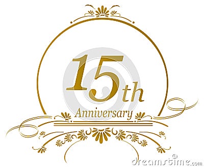 15th Anniversary design, vector Stock Photo