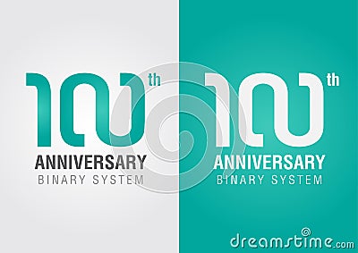 100th anniversary with an infinity symbol. Creative design. Vector Illustration