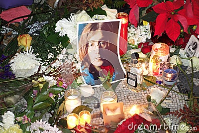 The 34th Anniversary Of John Lennon's Death At Strawberry Fields Editorial Stock Photo