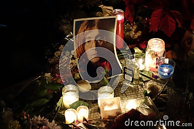 The 34th Anniversary Of John Lennon's Death At Strawberry Fields 1 Editorial Stock Photo