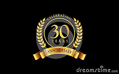 30th years anniversary logo design Vector Illustration