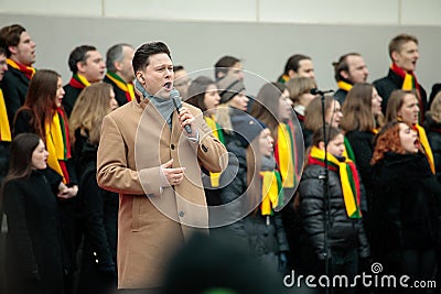 100th anniversary of the restoration of Lithuanian statehood Editorial Stock Photo