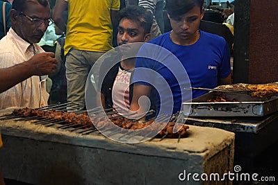 Famous Seekh Kebab is Made at Zakaria Street Editorial Stock Photo
