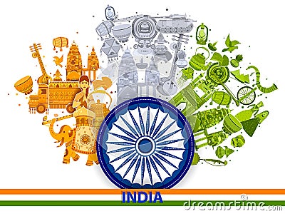 15th August Independence of India tricolor background Vector Illustration