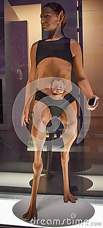 The Wax sculpture of a alien mother and she is carrying her baby in pouch like kangaroo Editorial Stock Photo