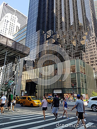 5th Avenue. Streets of Manhattan, New York city, America Editorial Stock Photo