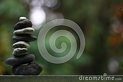 Th balancing of pyramid stones Stock Photo