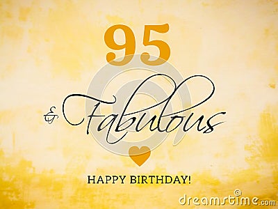 95th birthday card wishes illustration Cartoon Illustration