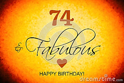 74th birthday card wishes illustration Cartoon Illustration