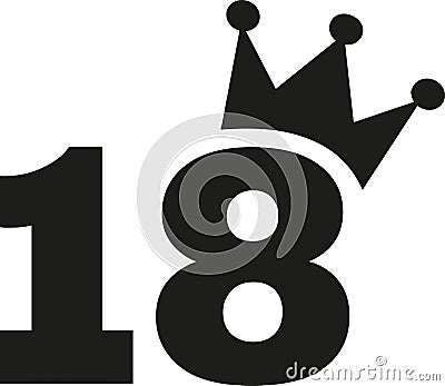18th Birthday number crown Stock Photo