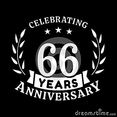 66 years anniversary celebration logotype. 66th anniversary logo. Vector and illustration. Vector Illustration