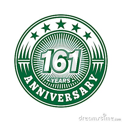 161 years anniversary celebration. 161st anniversary logo design. 161years logo. Vector Illustration