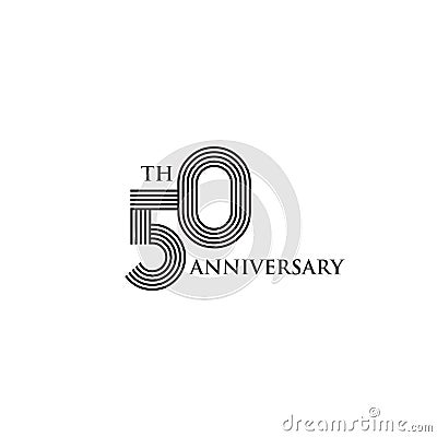 50th celebrating anniversary emblem logo design Vector Illustration