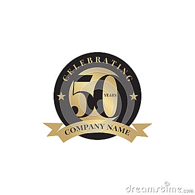 50th celebrating anniversary emblem logo design Vector Illustration