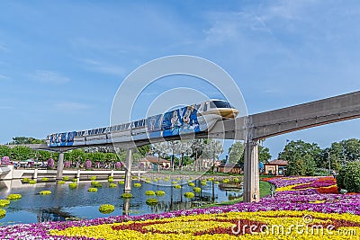 50th celebration monorail at Epcot Editorial Stock Photo