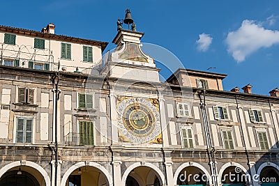 16th century Astronomical clock. Piazza della Loggia. Brescia Stock Photo