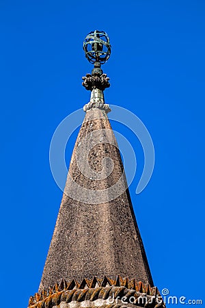 Clock tower of the Church of St. John the Baptist Stock Photo