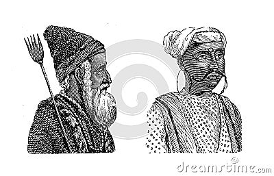 Indian people | Antique Ethnographic Illustrations Stock Photo