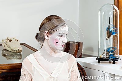 18th century enlightment make-up girl Stock Photo
