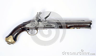 18th century flintlock pistol Stock Photo