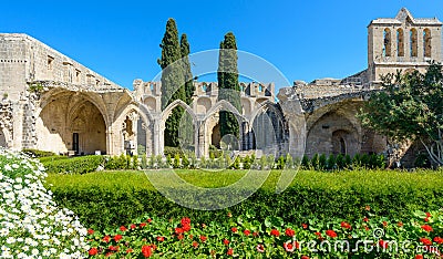 13th century Gothic monastery at Bellapais,northern cyprus 4 Stock Photo