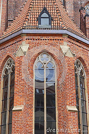 14th century gothic St. Elisabeth Church, facade, Market Square, Wroclaw, Poland Stock Photo