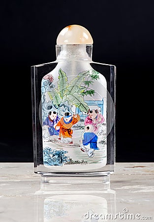 Chinese Rock Crystal Snuff Bottle Stock Photo