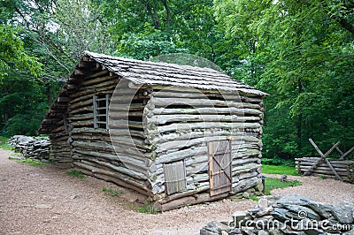 19th Century Log Barn in Appalachians 2 Stock Photo