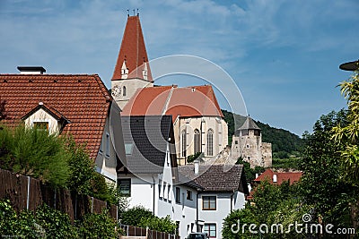 14th Century Parish Church Weissenkirchen, Wachau Valley, Austria Stock Photo