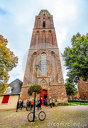 The 15th century Peperbus Pepper Canister is a late Gothic tower in the historic city of Zwolle Editorial Stock Photo