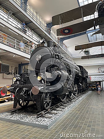 19th century steam locomotive in the technical museum Editorial Stock Photo