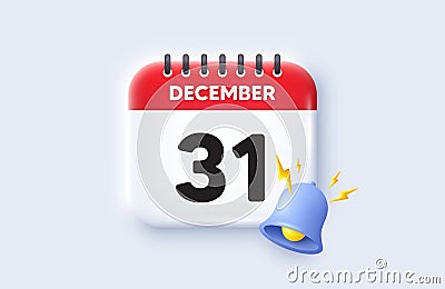 31th day of the month icon. Event schedule date. Calendar date 3d icon. Vector Vector Illustration
