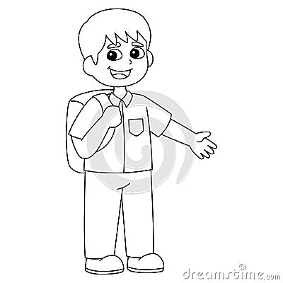 100th Day Of School Student with Bag Isolated Vector Illustration
