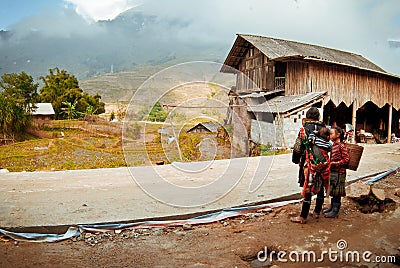 24th of December 2012, Sapa village, Vietnam Editorial Stock Photo