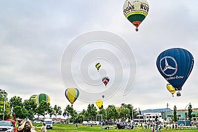 26th European Balloon Festival, concentration of hot air balloons Editorial Stock Photo