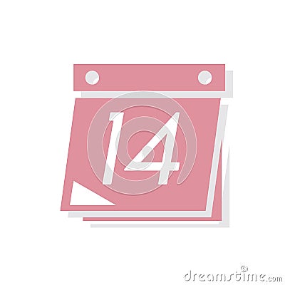 14th of February Valentines day icon Stock Photo