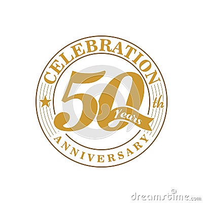 50 th Golden Anniversary Logo Vector Illustration