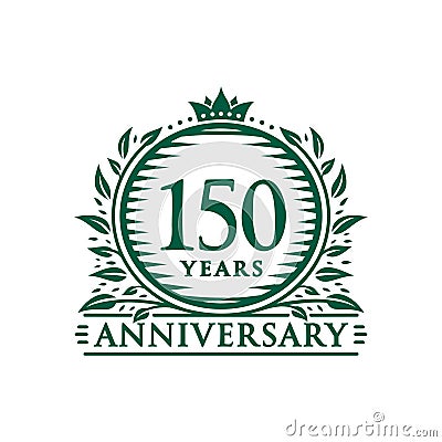 150 years celebrating anniversary design template. 150th anniversary logo. Vector and illustration. Vector Illustration