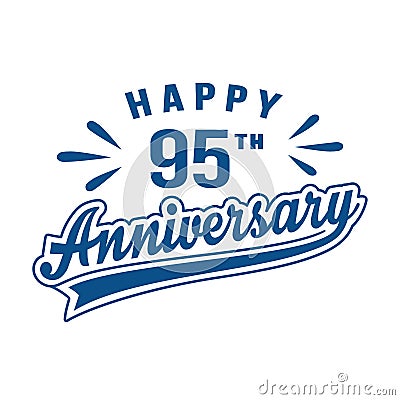 Happy 95th Anniversary. 95 years anniversary design template. Vector Illustration