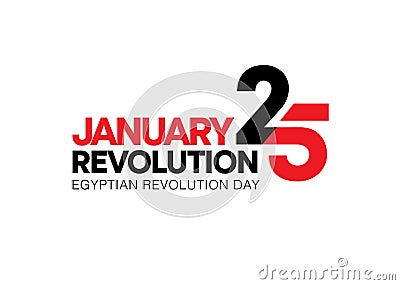 25 th of January Egyptian revolution day celebration logo design typography Stock Photo