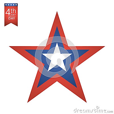 4th of July American independence day illustration. Vector Illustration