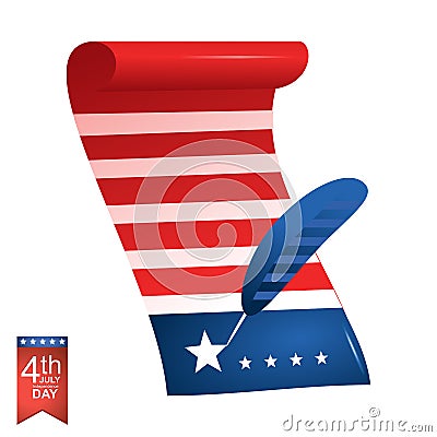 4th of July American independence day illustration. Vector Illustration