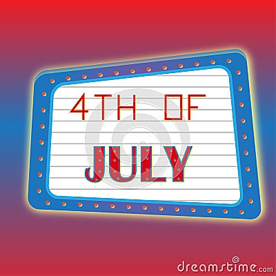 4th of July banner poster Vector Illustration